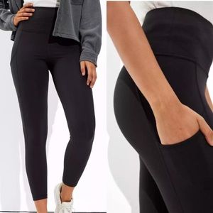 AE The Everything Pocket High Waisted Black Leggings LONG